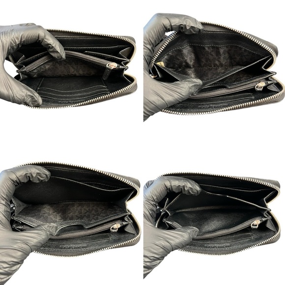 Michael Kors Black Stitched Zip Wallet - Picture 5 of 7